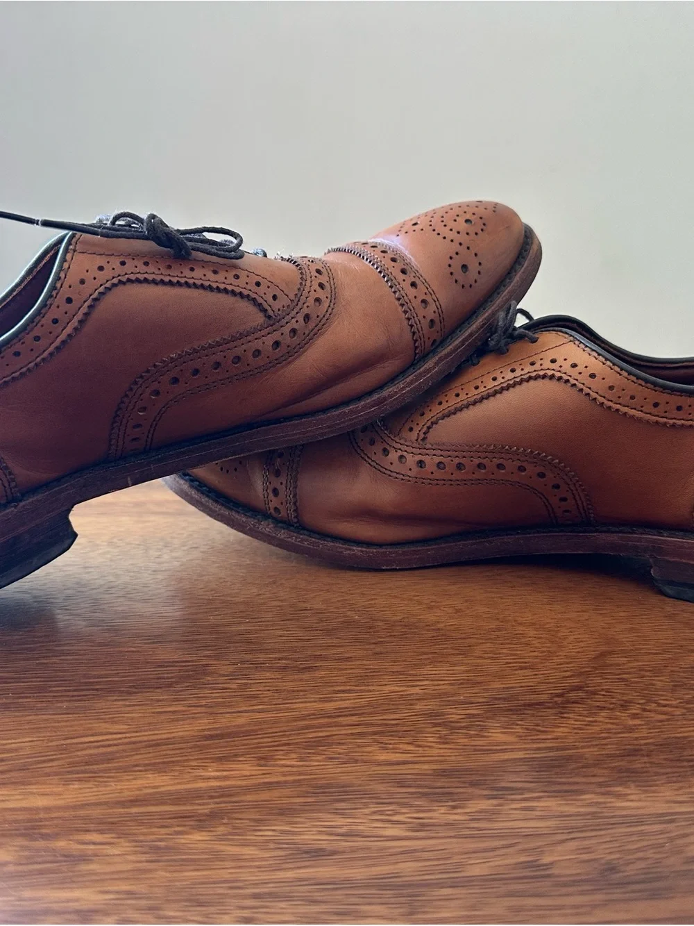 Allen Edmonds Walnut Leather Strand Cap Toe Oxfords 65 Last Men’s Sz 9D USA Made